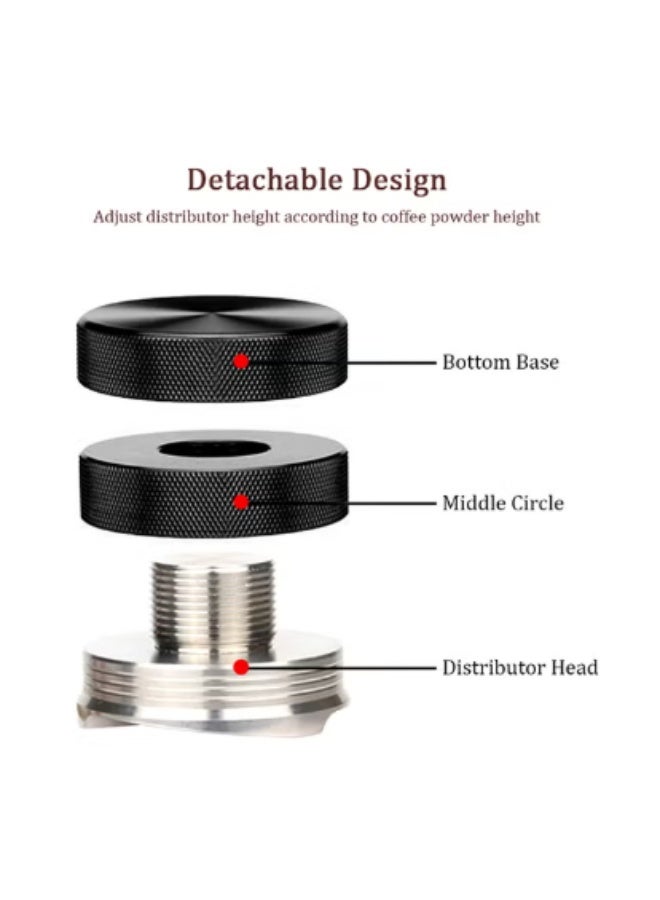 Premium 51mm Espresso Coffee Distributor & Leveler – Black Professional Coffee Grounds Tool for Even Extraction - Image 4